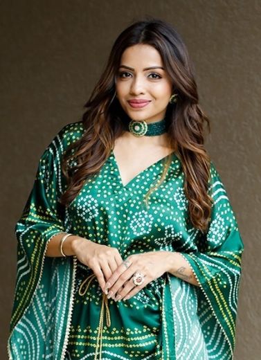 PURE GAJJI SILK BANDHANI PATOLA - Catalog # 63097 (Set of 11 Kaftans / Ponchos) by Raw Lemon