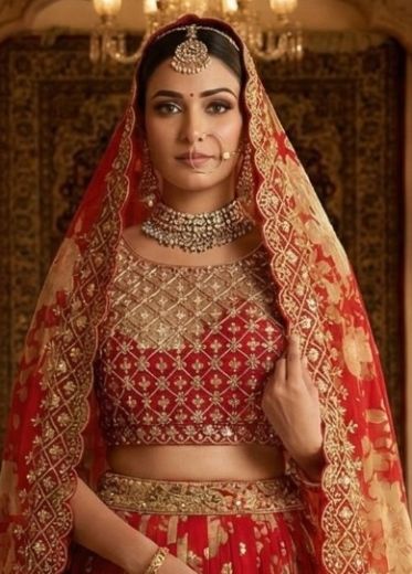 PREETA - Catalog # 63098 (Set of 2 Semi-Stitched Lehengas) by Komal Pret