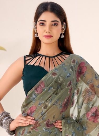 BRASSO SILK 7051 - Catalog # 63127 (Set of 4 Sarees) by Semad Styles