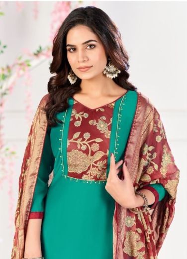 SUHAGAN - Catalog # 63162 (Set of 12 Readymade Salwar Suits) by Amdavadi Fashion