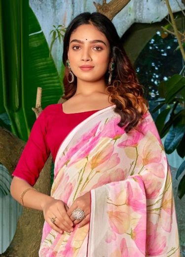 WHITE QUEEN 2 - Catalog # 63188 (Set of 8 Sarees) by Kashvi