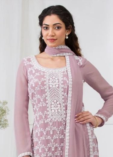 GHARARA THREAD & SEQUINS - Catalog # 63202 (Set of 4 Semi-Stitched / Un-Stitched Suits) by Amdavadi Fashion
