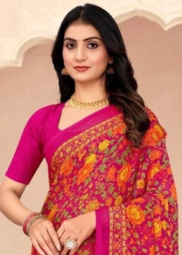 STAR CHIFFON 205 - Catalog # 63210 (Set of 12 Sarees) by Ruchi Sarees