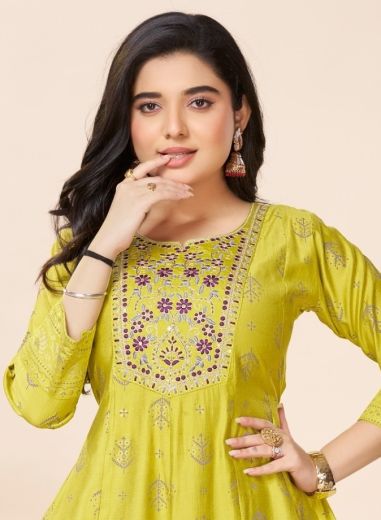 AARZOO - Catalog # 63211 (Set of 6 Readymade Women's Kurtis / Tops) by Dee Cee