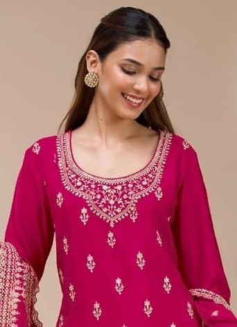 SERIES 3104 - Catalog # 63212 (Set of 4 Semi-Stitched / Un-Stitched Suits) by Meheriya