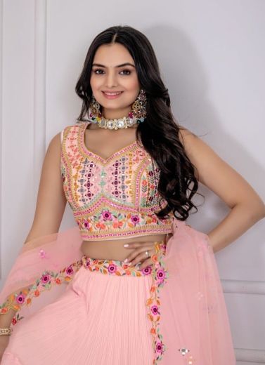 SERIES 1115 - Catalog # 63220 (Set of 2 Semi-Stitched Lehengas) by Komal Pret