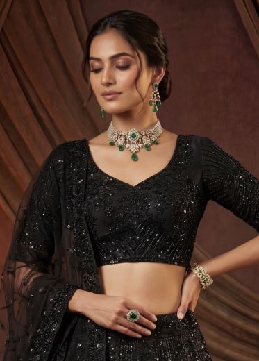 SERIES 2955 - Catalog # 63275 (Set of 2 Semi-Stitched Lehengas) by Raw Lemon