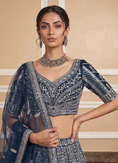 SERIES 2950 - Catalog # 63283 (Set of 3 Semi-Stitched Lehengas) by Raw Lemon