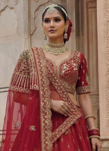 SERIES 2952 - Catalog # 63285 (Set of 2 Semi-Stitched Lehengas) by Raw Lemon