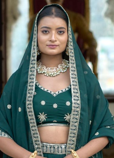 SERIES 9023 - Catalog # 63346 (Set of 2 Semi-Stitched Lehengas) by Raw Lemon
