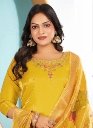 ZILMIL - Catalog # 63385 (Set of 6 Readymade Salwar Suits) by Kaya Ahmedabad