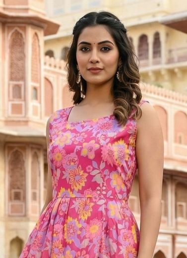 FLORAL ANARKALIS - Catalog # 63473 (Set of 6 Readymade Women's Kurtis / Tops) by Blue Hills