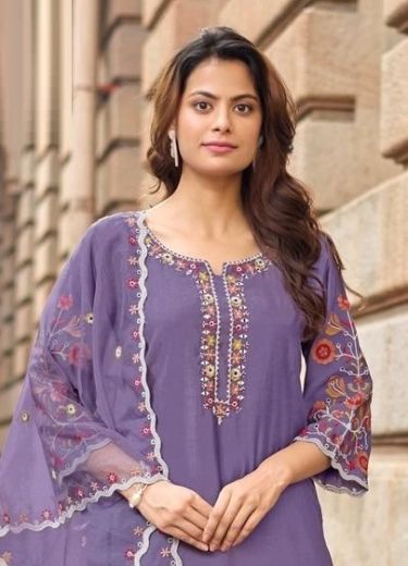 RANGMAHAL - Catalog # 63485 (Set of 6 Readymade Salwar Suits) by Mittoo