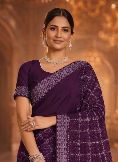 BLACK RANGOLI CHECKS 203 - Catalog # 63506 (Set of 2 Sarees) by Suma Designer