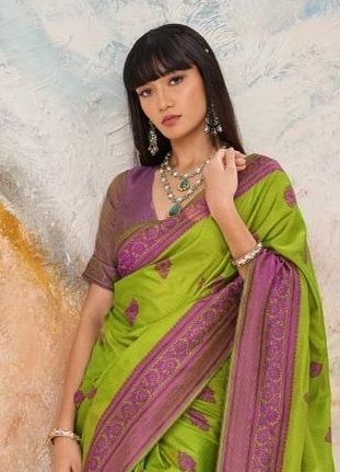 KANJIVARAM TANCHOI 2 - Catalog # 63596 (Set of 6 Sarees) by Rajtex Fabrics