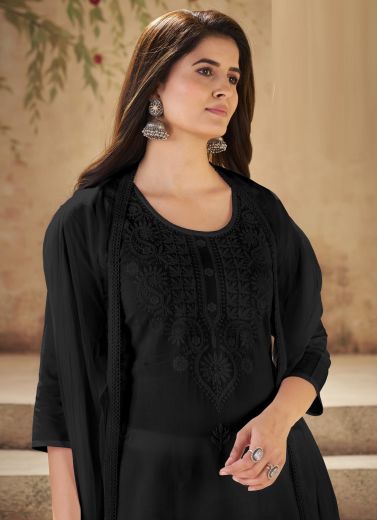 BLACK CLOUD - Catalog # 63649 (Set of 4 Readymade Salwar Suits) by Blue Hills