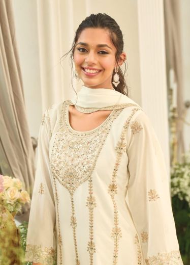 PALLAVI BLACK & WHITE - Catalog # 63650 (Set of 2 Readymade Salwar Suits) by Eba Lifestyle