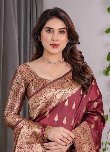 BANARASI JACQUARD 3 - Catalog # 63691 (Set of 6 Sarees) by Desi Muse