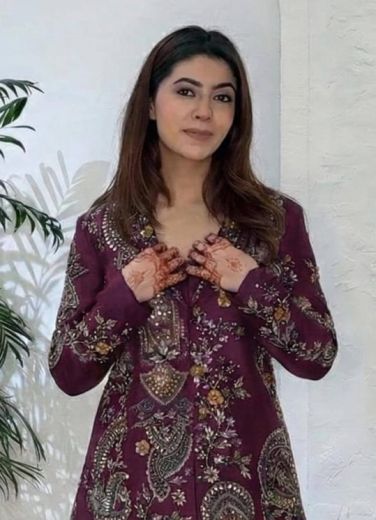 BLOUSE WITH JACKET & PALAZZO - Catalog # 63842 (Set of 4 Indo-Western Outfits) by Amdavadi Fashion