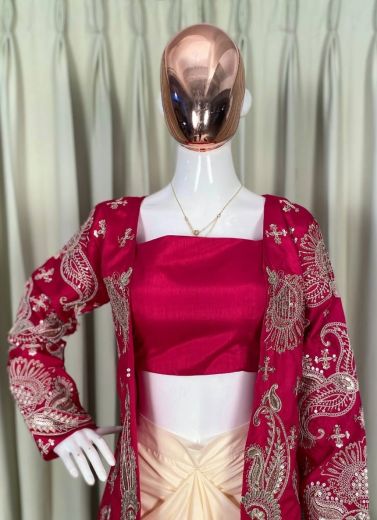 BLOUSE WITH KOTI - Catalog # 63850 (Set of 3 Indo-Western Outfits) by Raw Lemon