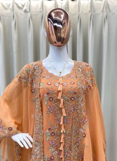TOP AND PALAZZO WITH SHRUG - Catalog # 63851 (Set of 5 Indo-Western Outfits) by Raw Lemon