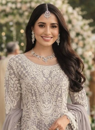 BEADS - Catalog # 63858 (Set of 3 Readymade Salwar Suits) by Meheriya
