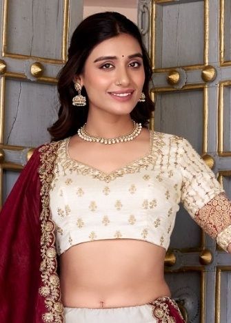 PRANAVI - Catalog # 63970 (Set of 2 Semi-Stitched Lehengas) by Komal Pret