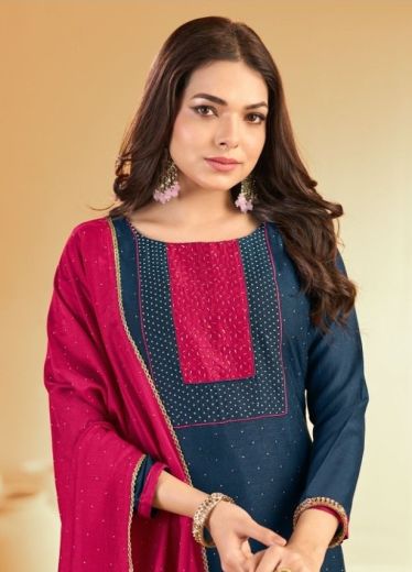 SWARNPANKH - Catalog # 64016 (Set of 12 Readymade Salwar Suits) by Amdavadi Fashion