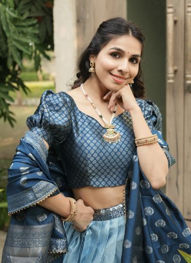 SERIES 8116 - Catalog # 64024 (Set of 4 Semi-Stitched Lehengas) by Raw Lemon