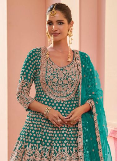 ALIKA - Catalog # 64038 (Set of 4 Readymade Lehengas) by Gulkayra Designer