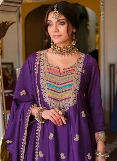 RIVAA - Catalog # 64042 (Set of 3 Readymade Salwar Suits) by Eba Lifestyle