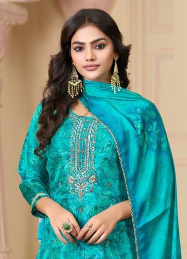 FESTIVE LIGHT - Catalog # 64050 (Set of 4 Readymade Salwar Suits) by Rangoon