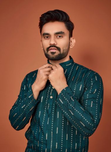 BAZIGAR - Catalog # 64061 (Set of 6 Men's Ethnic Wear) by Amdavadi Fashion
