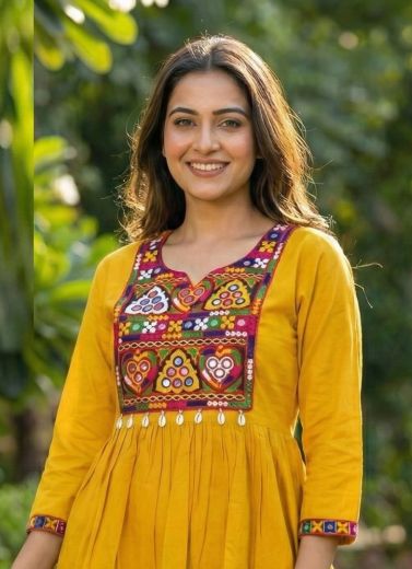 GAMTHI - Catalog # 64070 (Set of 5 Readymade Women's Kurtis / Tops) by Desi Muse