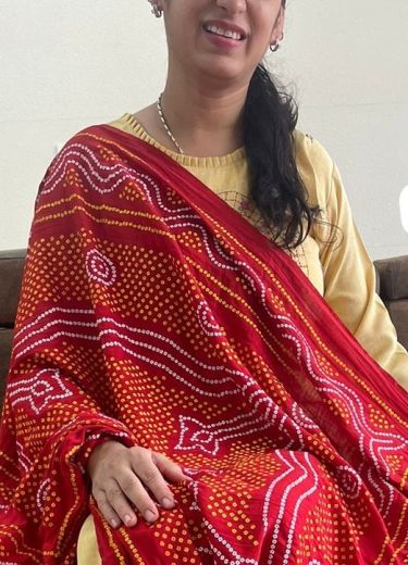 BANNO - BANDHANI GAJJI - Catalog # 64077 (Set of 6 Only Dupattas) by RAW LEMON