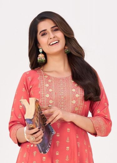 BONJOUR - Catalog # 64126 (Set of 6 Readymade Women's Kurtis / Tops)