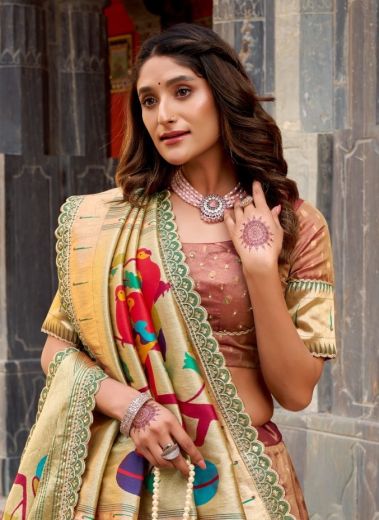 NITHYASHRI [WITH BATUWA] - Catalog # 64130 (Set of 4 Semi-Stitched Lehengas)