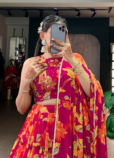 SERIES 1145 - Catalog # 64134 (Set of 4 Semi-Stitched Lehengas)