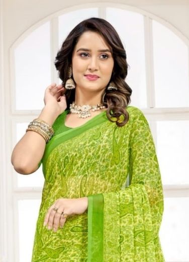 STAR CHIFFON 227 - Catalog # 64207 (Set of 12 Sarees)