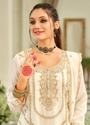 KASHMIRA - BLACK & WHITE - Catalog # 64301 (Set of 2 Readymade Salwar Suits)