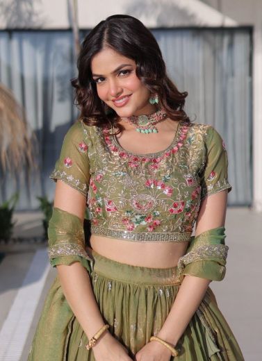 SERIES 7161 - Catalog # 64356 (Set of 2 Semi-Stitched Lehengas)