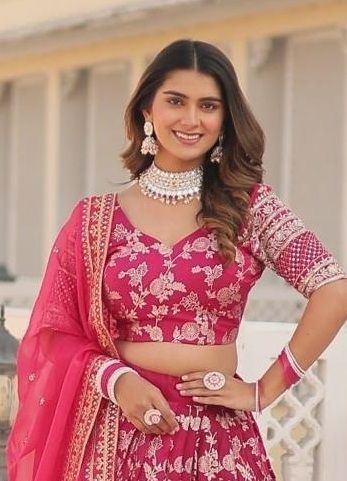 SERIES 7080 - Catalog # 64504 (Set of 6 Semi-Stitched Lehengas)