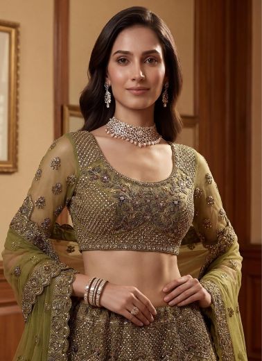 SERIES 2988 - Catalog # 64539 (Set of 4 Semi-Stitched Lehengas)