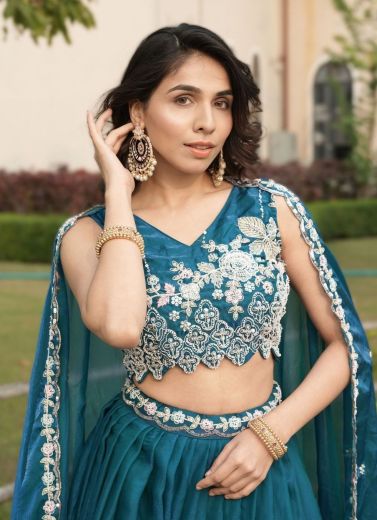 SERIES 8125 - Catalog # 64608 (Set of 4 Semi-Stitched Lehengas)