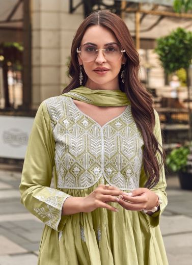 LAKHNAVI 8 PLATINUM - Catalog # 64652 (Set of 4 Readymade Salwar Suits)