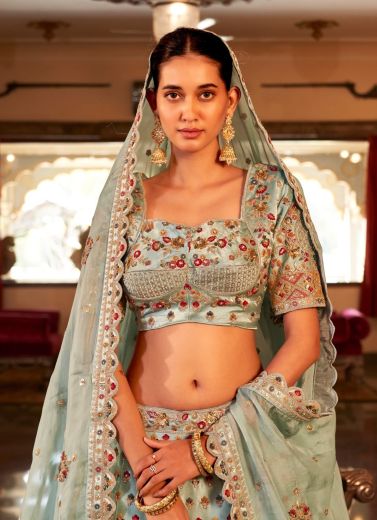 RAJWADA RIWAJ - Catalog # 64707 (Set of 2 Semi-Stitched Lehengas)