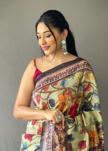 COTTON KALAMKARI - Catalog # 64722 (Set of 4 Sarees)