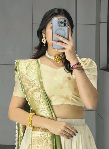 SERIES 8142 - Catalog # 64763 (Set of 4 Semi-Stitched Lehengas)