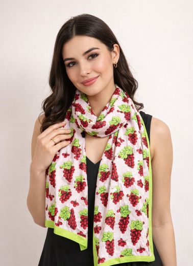 SATIN PRINTED SCARVES - Catalog # 65126 (Set of 4 Only Dupattas)