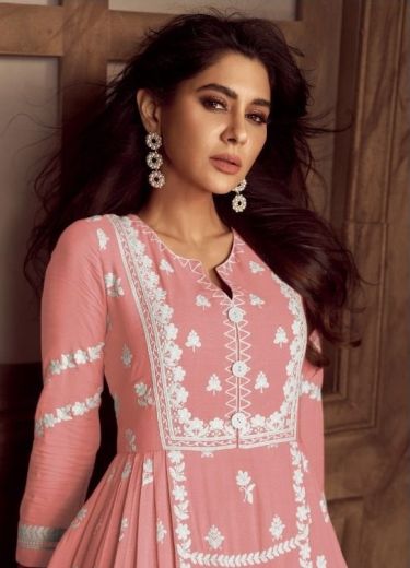 LAKHNAVI 4 LIGHT COLORS - Catalog # 65153 (Set of 5 Readymade Salwar Suits)